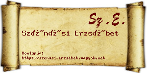 Szénási Erzsébet névjegykártya