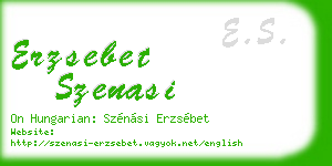 erzsebet szenasi business card